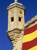 Vedette Watchtower and Senglea Flag  Senglea  Malta  Mediterranean  Europe