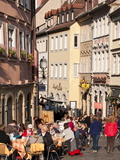 Outdoor Cafe in Bamberg  UNESCO World Heritage Site  Bavaria  Germany  Europe