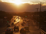 Setting Sun on Avenida Boulevard  Albuquerque  New Mexico  United States of America  North America