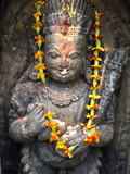 Small Shrine with Blessing of Colourful Paint and Offerings of Food  Swayambhunath (The Monkey Temp