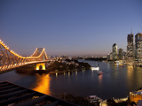Story Bridge  Kangaroo Point  Brisbane River and City Centre at Night  Brisbane  Queensland  Austra