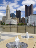 City Skyline and the Scioto River  Columbus  Ohio  United States of America  North America