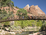 The Virgin River  Foot Bridge to Access the Emerald Pools  Zion National Park  Utah  United States 