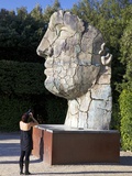 Young Woman Taking Photograph of the Monumental Head  by Igor Mitora  Boboli Gardens  Florence  Tus