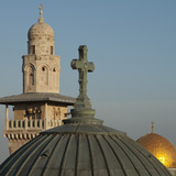Ecce Homo Dome  Minaret and Dome of the Rock  Jerusalem  Israel  Middle East