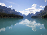 Mountains Reflected in Maligne Lake  Jasper National Park  UNESCO World Heritage Site  British Colu