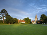 Village Green and Church  Brockham  Surrey Hills  Surrey  England  United Kingdom  Europe