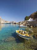 Agios Paulos Church and Fishing Boats  Rhodes  Dodecanese  Greek Islands  Greece  Europe