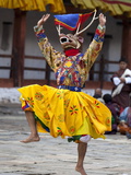 Monks Performing Traditional Masked Dance at the Wangdue Phodrang Tsechu  Wangdue Phodrang Dzong  W