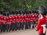 Scots Guards Marching Along the Mall  Trooping the Colour  London  England  United Kingdom  Europe