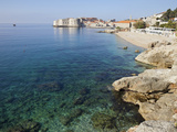 View of Old Town Dubrovnik with Rocky Coast  Dubrovnik  Croatia  Europe