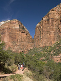Hiking in to the Emerald Pools  Zion National Park  Utah  United States of America  North America