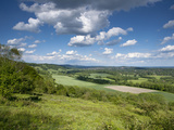 Summer View East Along the Surrey Hills  from White Down  Dorking in the Distance  North Downs  Sur