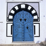 Traditional Tunisian Doorway  Sidi Bou Said  Tunisia  North Africa  Africa