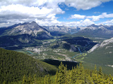 View from Sulphur Mountain to Banff  Banff National Park  UNESCO World Heritage Site  Alberta  Rock