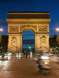 Traffic around Arc De Triomphe  Avenue Des Champs Elysees  Paris  France  Europe