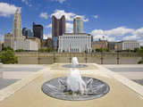 City Skyline and the Scioto River  Columbus  Ohio  United States of America  North America
