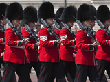 Scots Guards Marching Past Buckingham Palace  Rehearsal for Trooping the Colour  London  England  U
