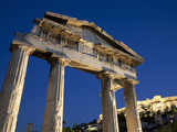 Gate of Athena Archegetis and the Acropolis at Night  UNESCO World Heritage Site  Athens  Greece  E