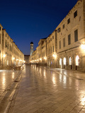 Looking Along Stradrun at Dusk  Old Town  Dubrovnik  Croatia  Europe