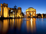Palace of Fine Arts Illuminated at Night  San Francisco  California  United States of America  Nort