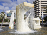 Albatross Fountain by Tanya Ashley in Frank Kitts Park  Wellington  North Island  New Zealand  Paci