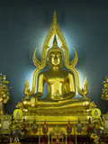 Statue of the Sitting Buddha  Wat Benchamabophit (Marble Temple)  Bangkok  Thailand  Southeast Asia