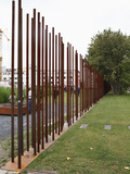 Metal Poles Mark the Outline of the Demolished Berlin Wall (1961 to 1989) at Bernauerstrasse  Berli