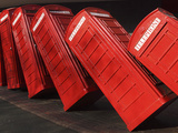 British Red K2 Telephone Boxes  David Mach's Out of Order Sculpture  at Kingston-Upon-Thames  a Sub