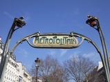 Traditional Parisian Metro Sign  Paris  France  Europe