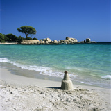 Sand Castle  Palombaggia Beach  Near Porto Vecchio  South East Corsica  Corsica  France  Mediterran