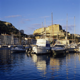View over the Marina to Citadel and Haute Ville  Bonifacio  South Coast  Corsica  France  Mediterra