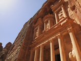 The Facade of the Treasury (Al Khazneh) Carved into the Red Rock at Petra  UNESCO World Heritage Si