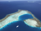 Aerial View of Coral Reef and Islands  Maldives  Indian Ocean  Asia