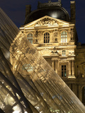 Louvre Reflections in Glass Pyramid at Twilight  Rue De Rivoli  Paris  France  Europe