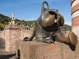 Sculpture at the Alte Brucke (Old Bridge) in Old Town  Heidelberg  Baden-Wurttemberg  Germany  Euro