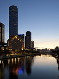 City Centre and Yarra River at Dusk  Melbourne  Victoria  Australia  Pacific
