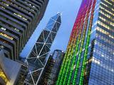 Bank of China Building and Hong Kong Skyline at Dusk  Central Business and Financial District  Hong