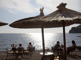 People Relaxing on the Beach at Budva on the Adriatic Coast  Budva  Montenegro  Europe
