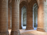 Crypt of the Massive Pillars  Mont St Michel Abbey  UNESCO World Heritage Site  Normandy  France  