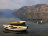 Boats Moored in the Fjord at Kotor Bay  Kotor  UNESCO World Heritage Site  Montenegro  Europe