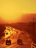 Setting Sun on Avenida Boulevard  Albuquerque  New Mexico  United States of America  North America