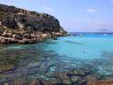Reef and Sea  Cala Rossa  Favignana Island  Trapani  Sicily  Italy  Mediterranean  Europe