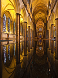 Looking across the Font of Salisbury Cathedral  Wiltshire  England  United Kingdom  Europe