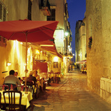 Evening Restaurant Scene in Haute Ville  Bonifacio  South Corsica  Corsica  France  Europe