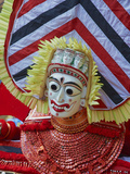 Man in Costume Representing a God at the Teyyam Ceremony  Near Kannur  Kerala  India  Asia