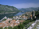 View over Old Town and Bay from Fortress of St Ivan  Kotor  UNESCO World Heritage Site  the Boka K