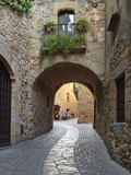 Street Scene in Old Town  Pals  Costa Brava  Catalonia  Spain  Europe