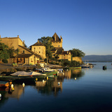 View of Harbour at Sunrise  Yvoire  Lake Geneva (Lac Leman)  Rhone Alpes  France  Europe