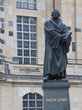 Martin Luther Statue in Dresden  Saxony  Germany  Europe